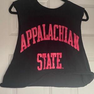 Appalachian State Black Muscle Tank Top Tee